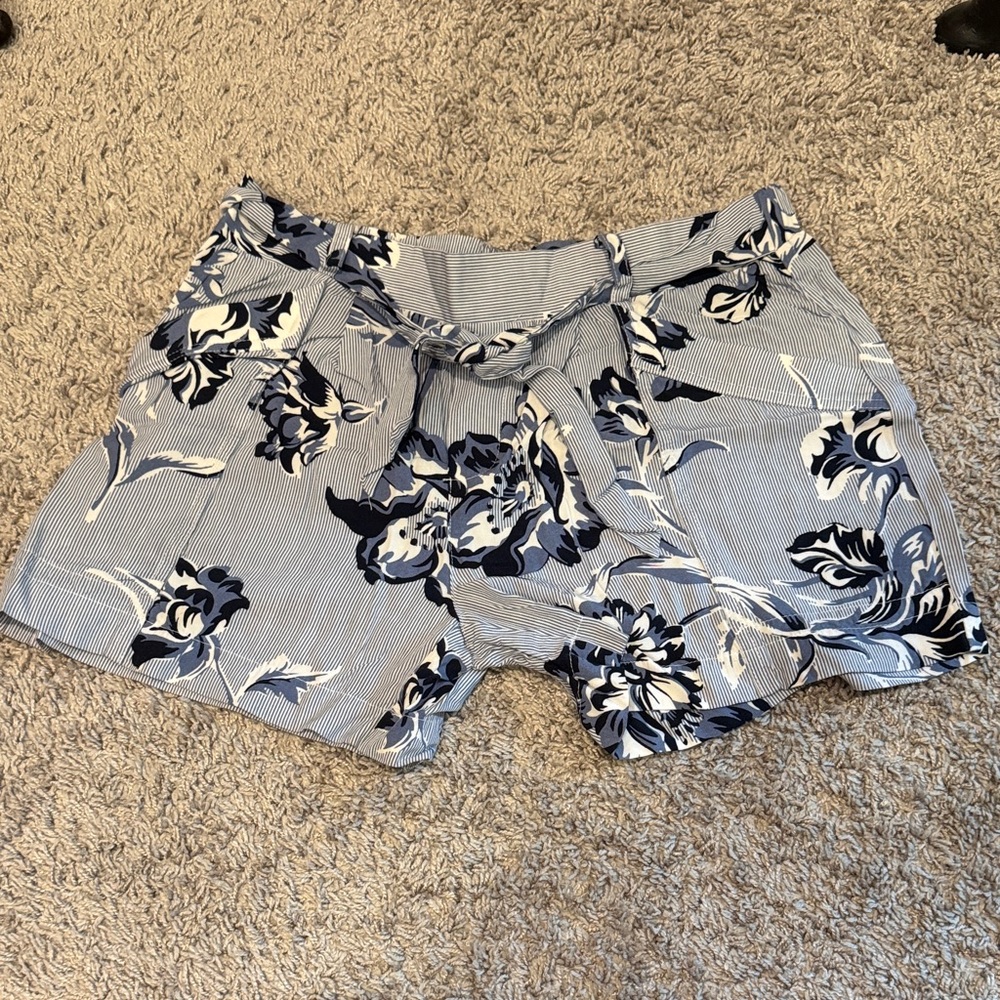 Joe Fresh Blue Floral High Waist Women's Shorts